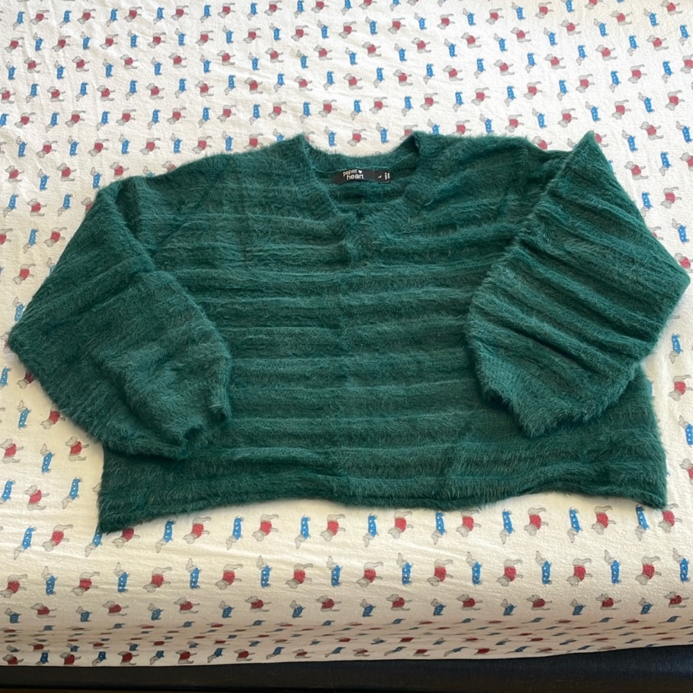 Forest green eyelash sweater